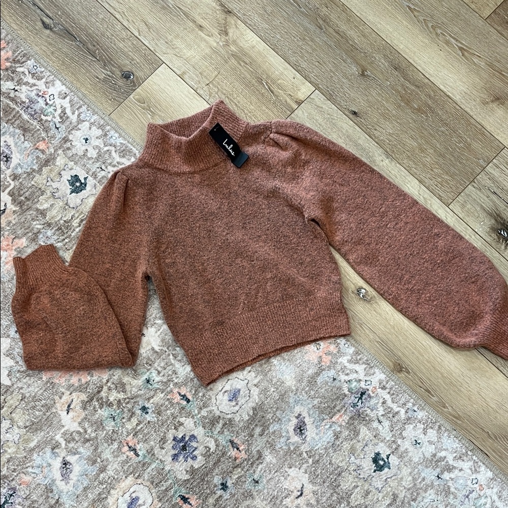 Lulu's Rust Cowl Neck Sweater NWOT